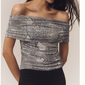 ANTHROPOLOGIE MAEVE OFF-THE-SHOULDER MESH TOP